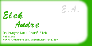 elek andre business card